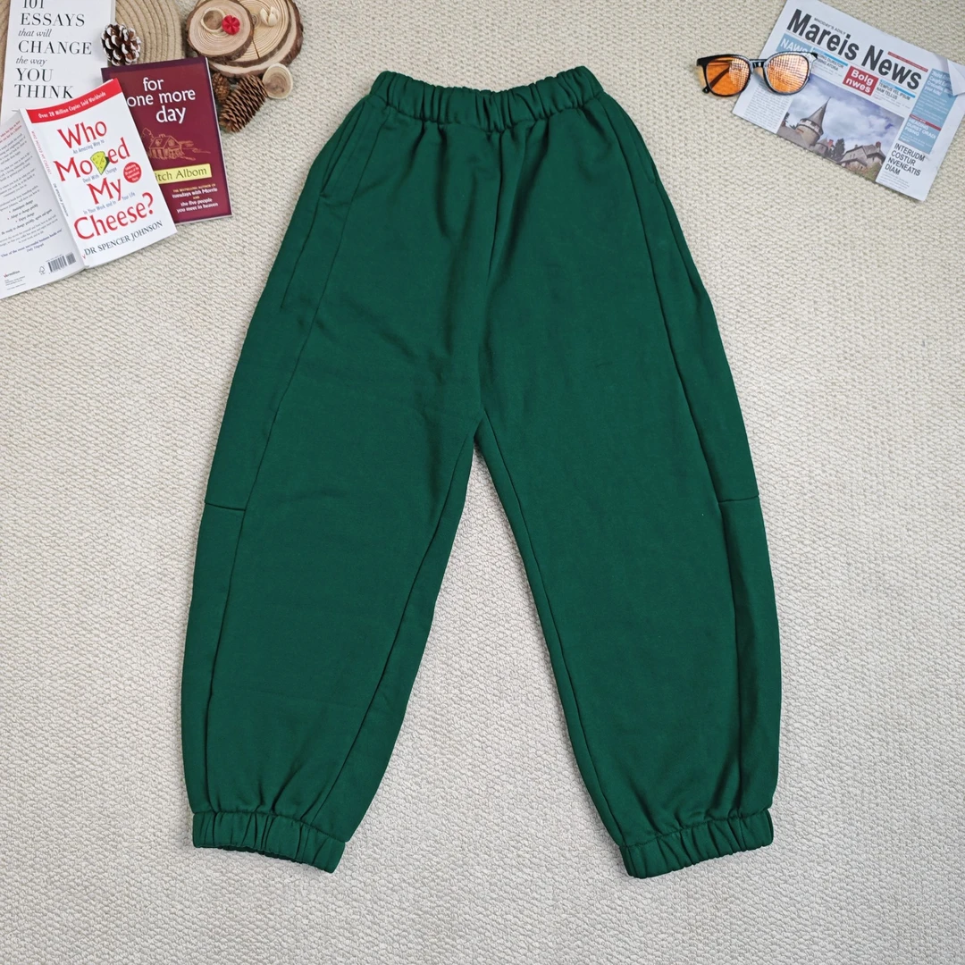 2024秋季新款百搭纯色休闲裤加绒加厚束脚裤8589