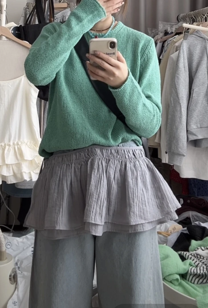 早春新款慵懒风针织衫女简约百搭软糯上衣