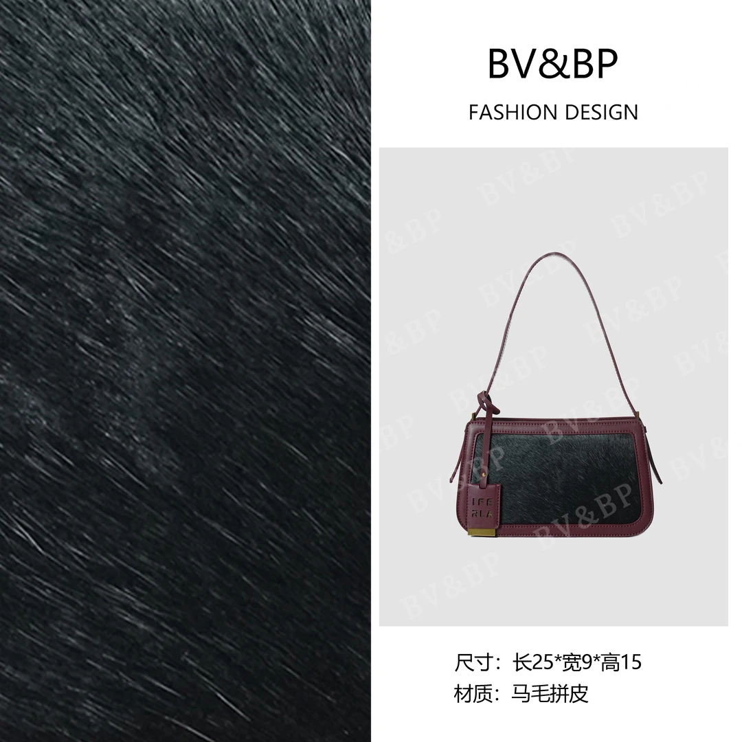 BV&BP· 原创设计 真皮高定手提单肩包   IF8303-黑红色