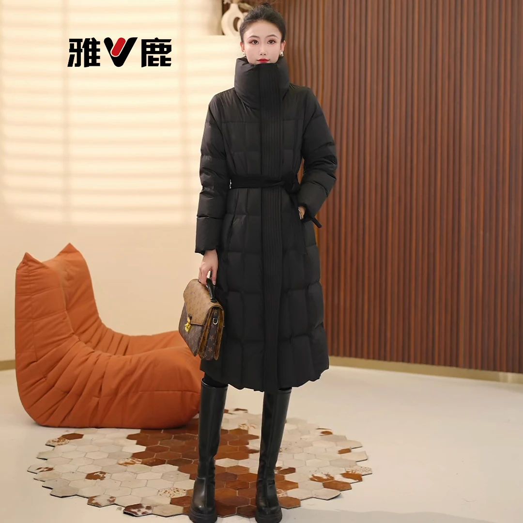 雅鹿羽绒服恒温白鸭绒保暖时尚百搭韩版冬季加厚长款