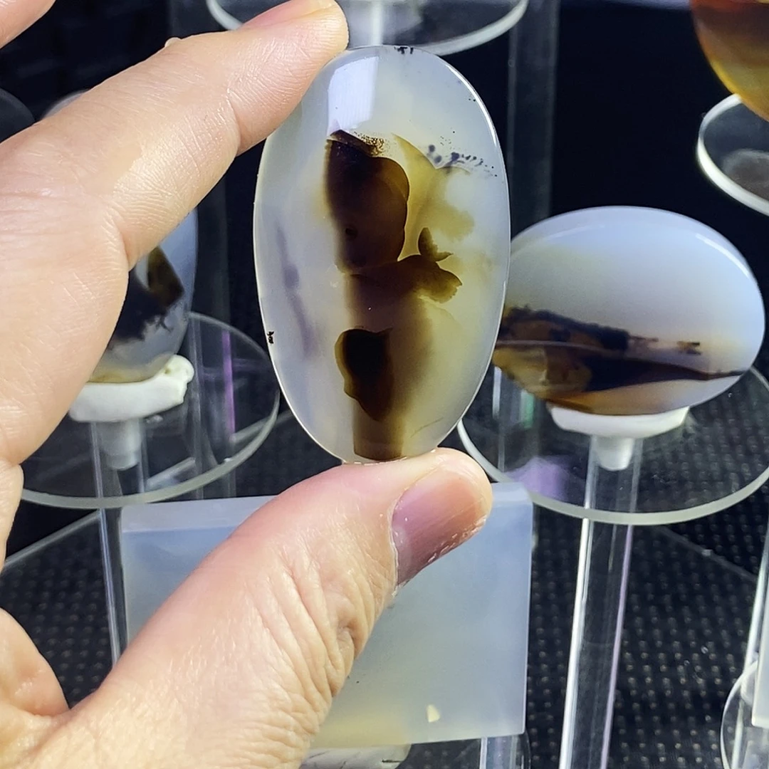 合成碳硅石非金属时尚图纹画面石饰品