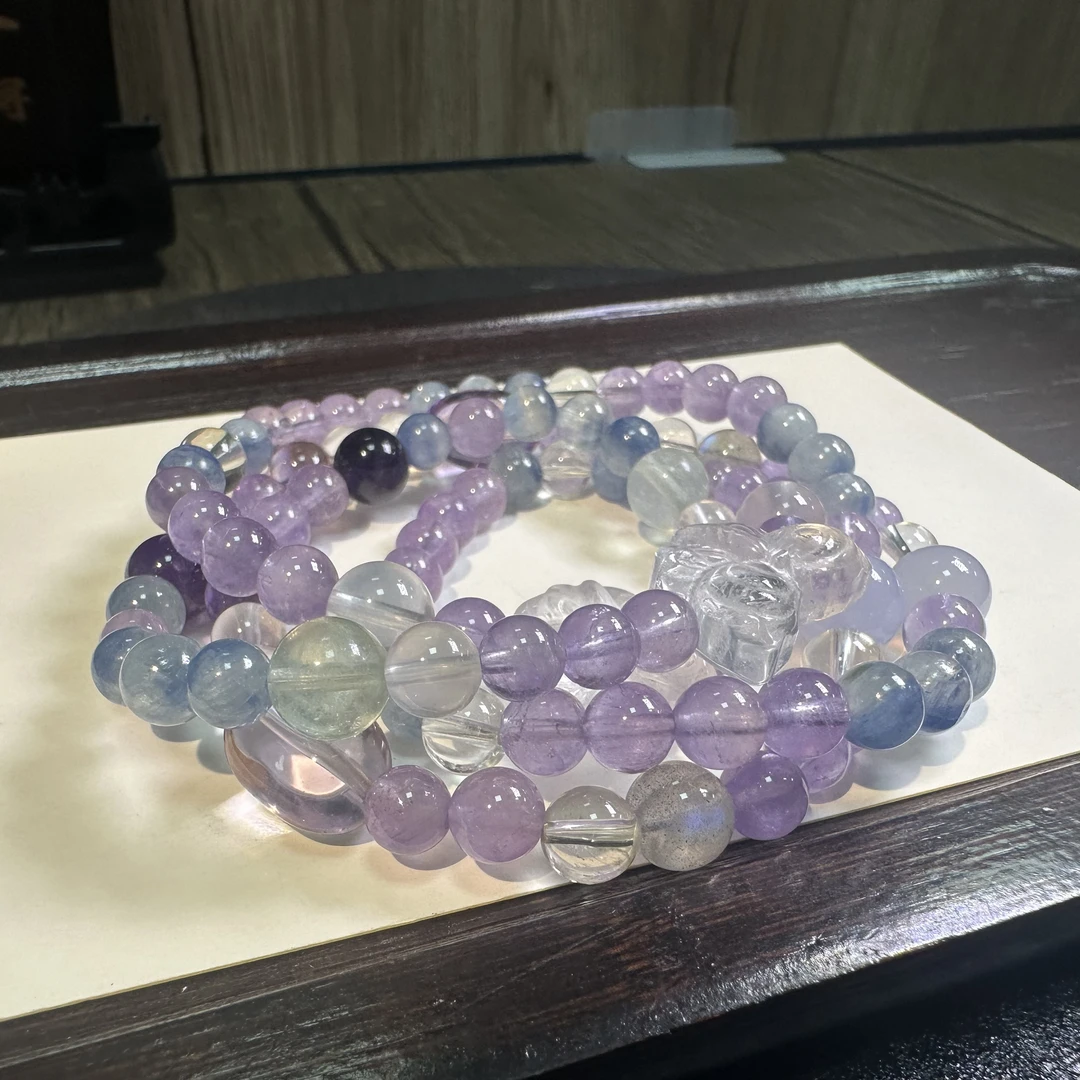 【小院甄选】紫水晶双圈手链约6-9mm 多样性发一件 2586ELL