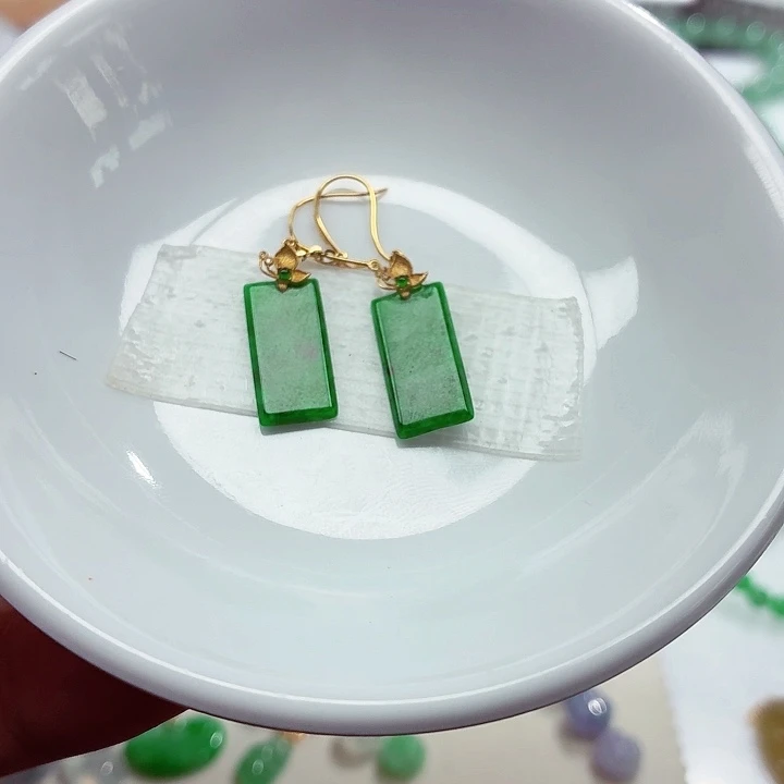 18K金镶嵌手链翡翠天然缅甸翡翠A货