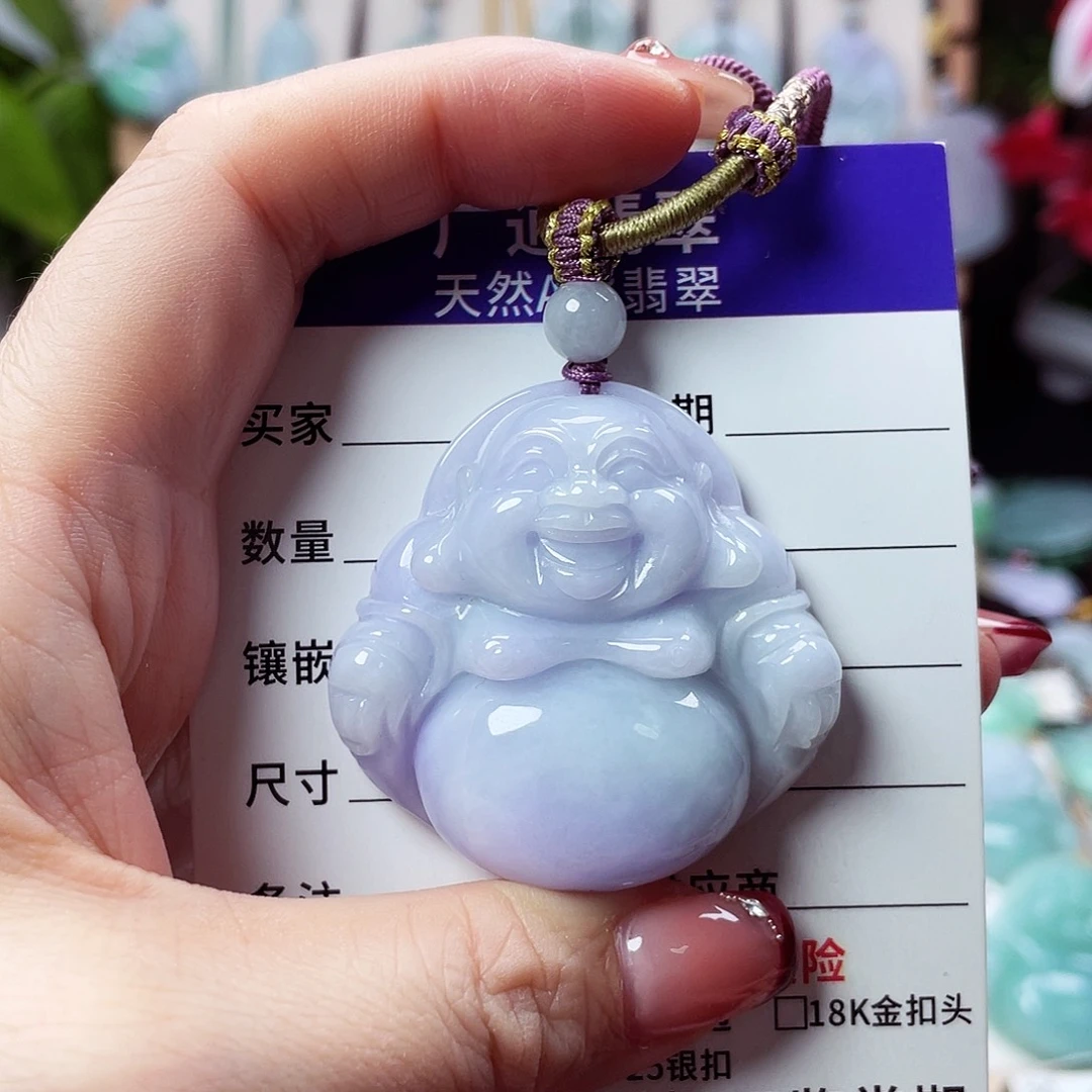 翡翠未镶嵌颈饰佛公23