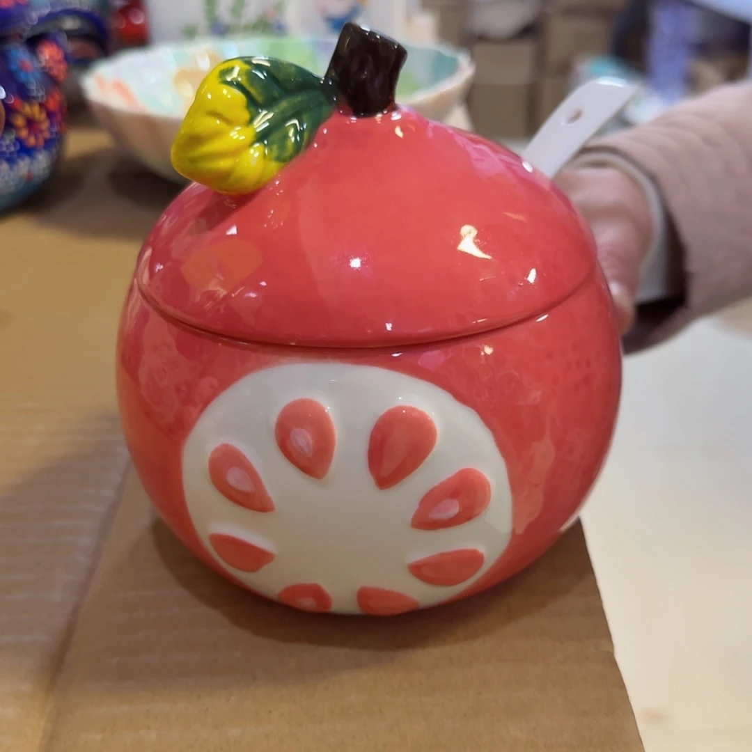 瓷600毫升盐罐一只看图