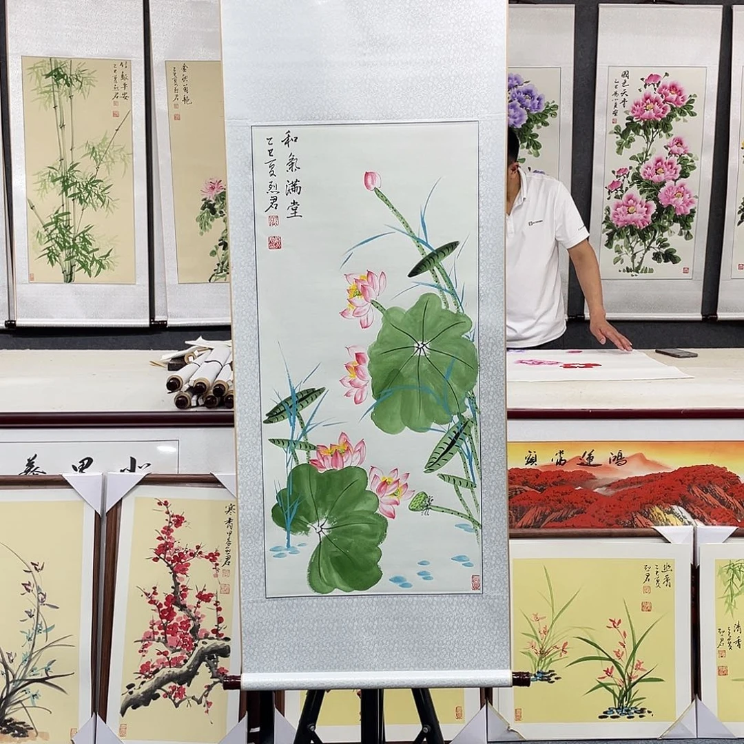 国画手绘手写作品