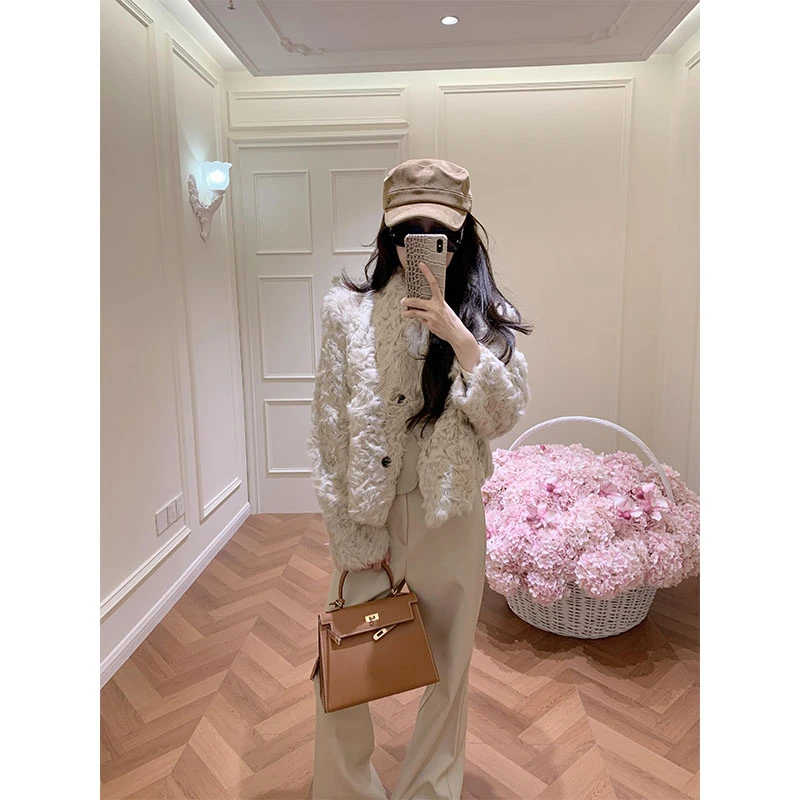 新款2025秋冬时尚套装高级感休闲洋气长袖外套上衣高腰垂感直筒裤