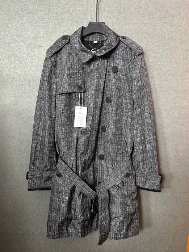 95新 BURBERRY/博柏利 Burberry黑灰色男款风衣95新