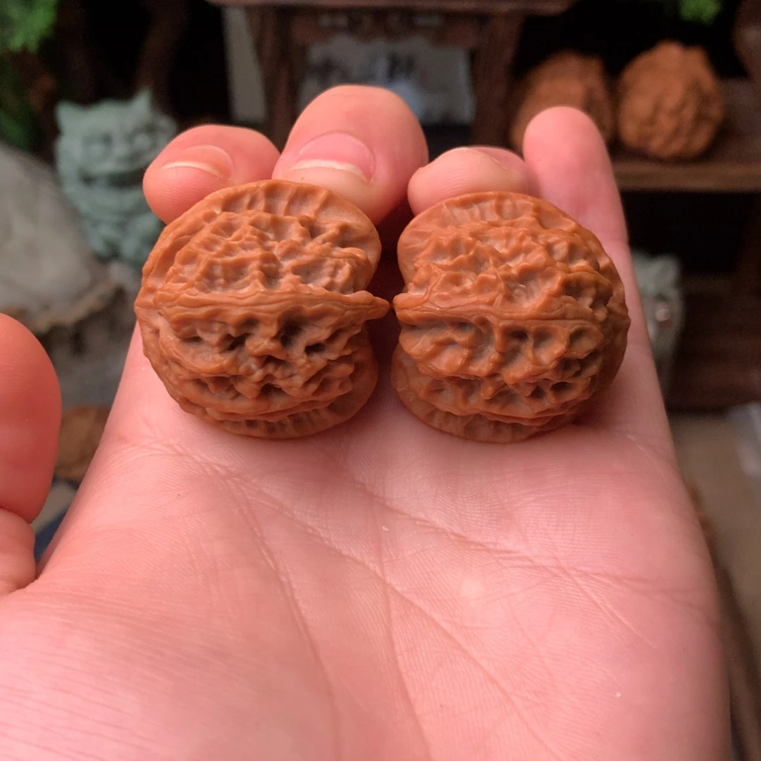 把件文玩核桃35尺寸全品红皮苹果圆