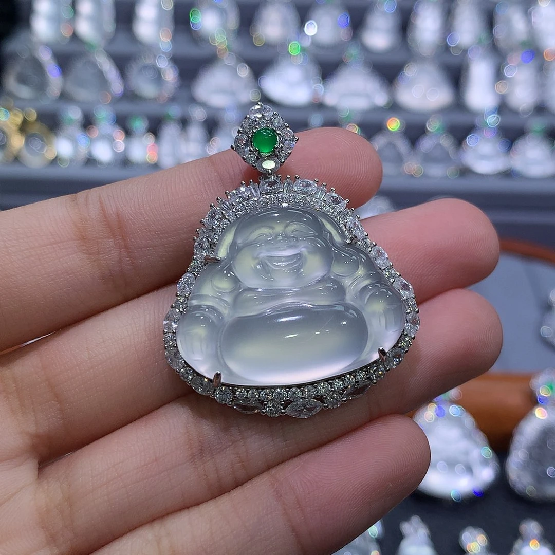 石英质玉银S925镶嵌吊坠(不含链)小***?