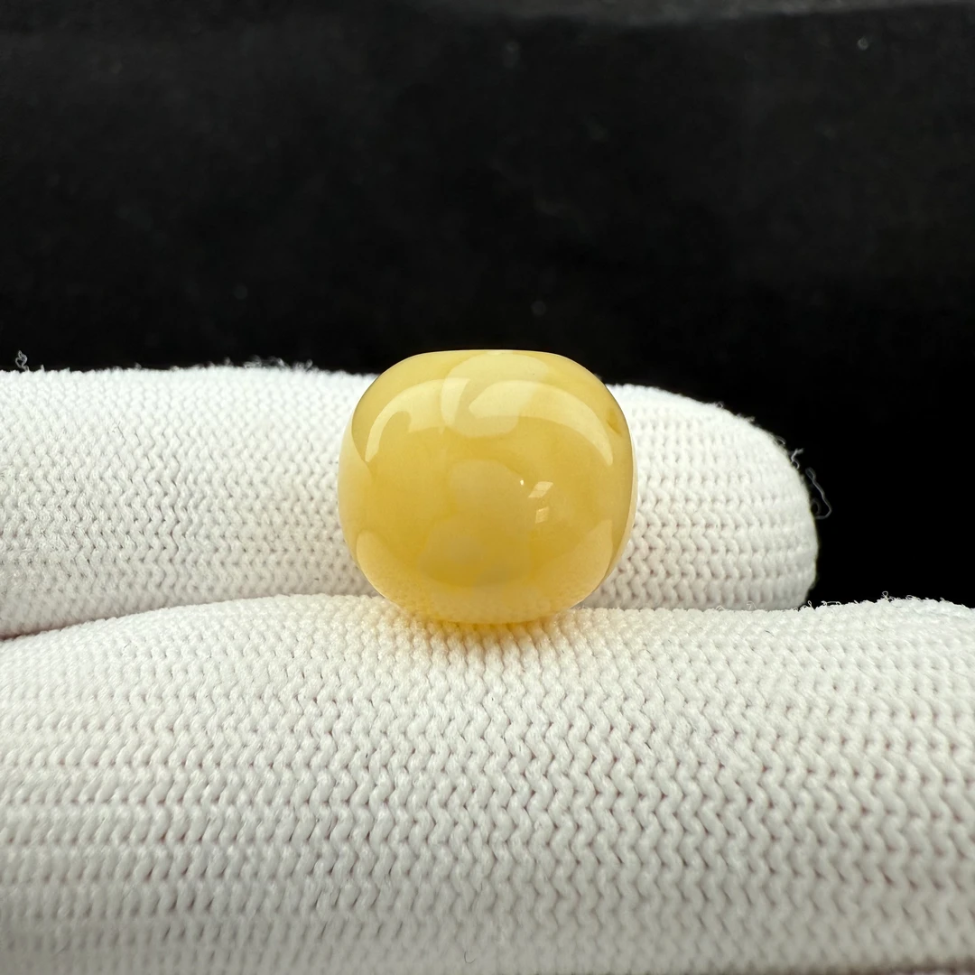 M4168天然原矿蜜蜡浓蜡妖花墩子15.3*13.2mm支持复检假一罚十