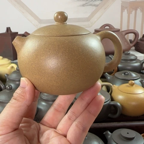 茶壶紫砂墨绿泥料200cc