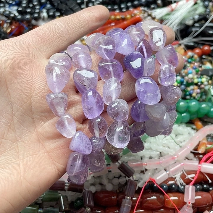 玛瑙/玉髓珠宝半成品未镶嵌一条13mm紫水晶薰衣草手串