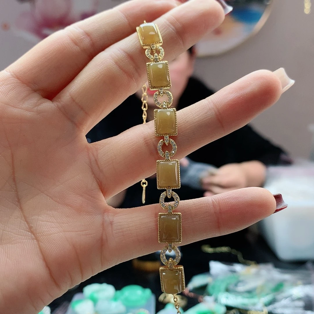 【闪购商品】和田玉手链银S925镶嵌，