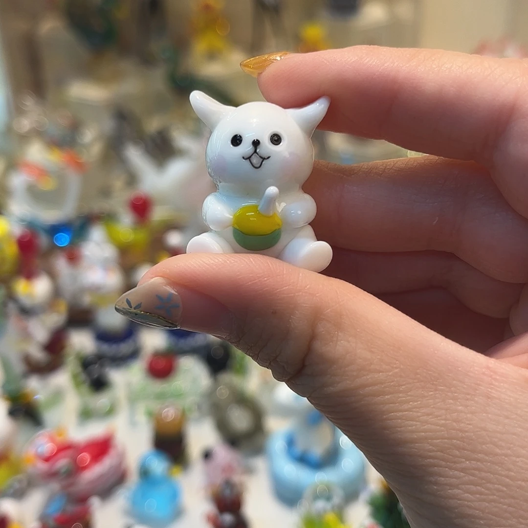 琉璃手工艺品线条小狗