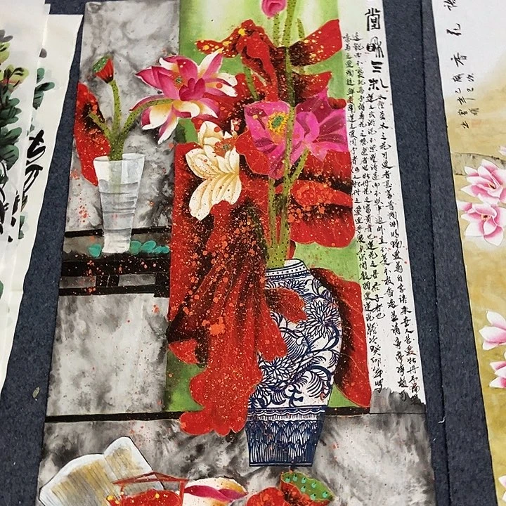 国画四尺大写意荷花一幅