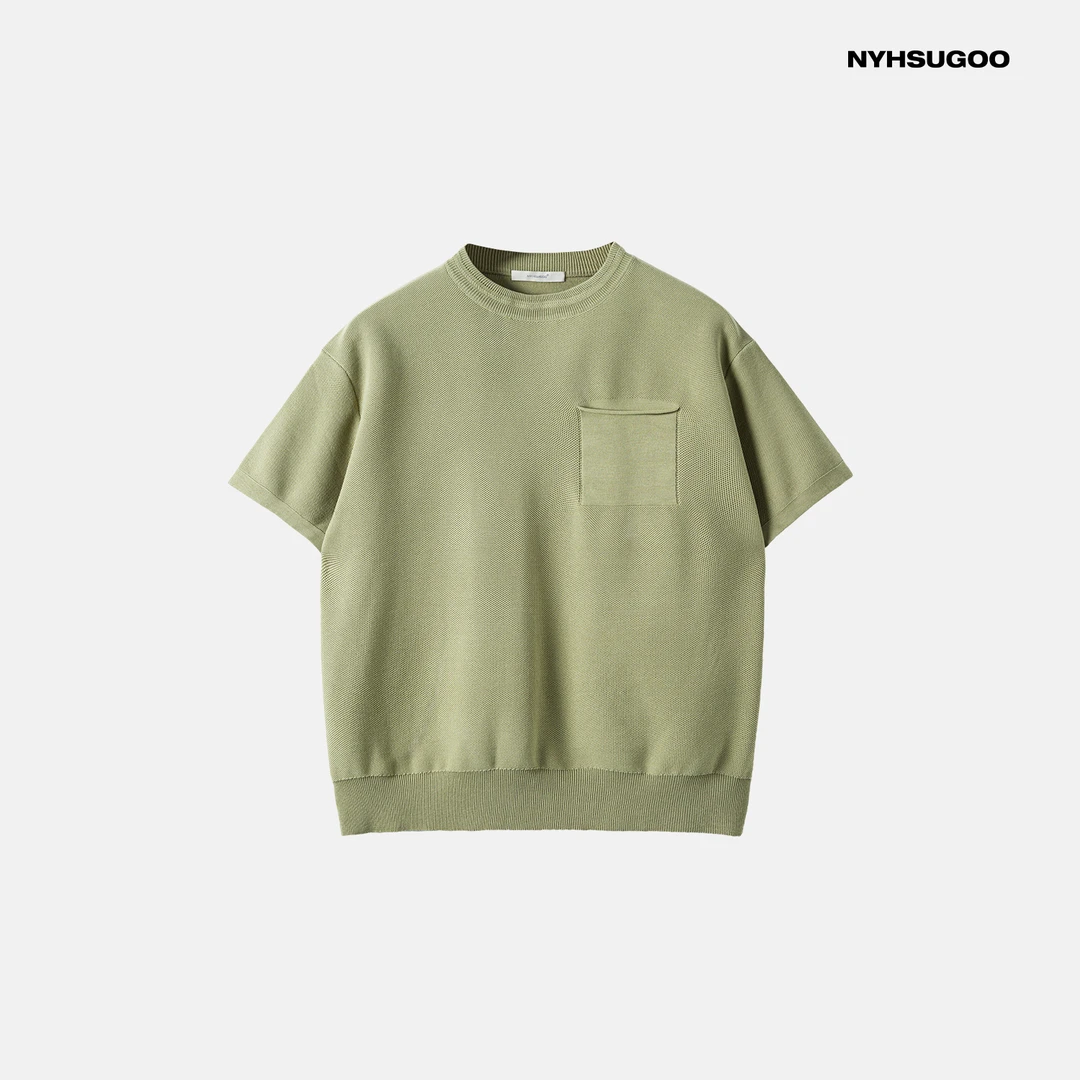 NYHSUGOO/南乙夏季致橡树男士圆领短袖双层透气3633一体针织口袋T