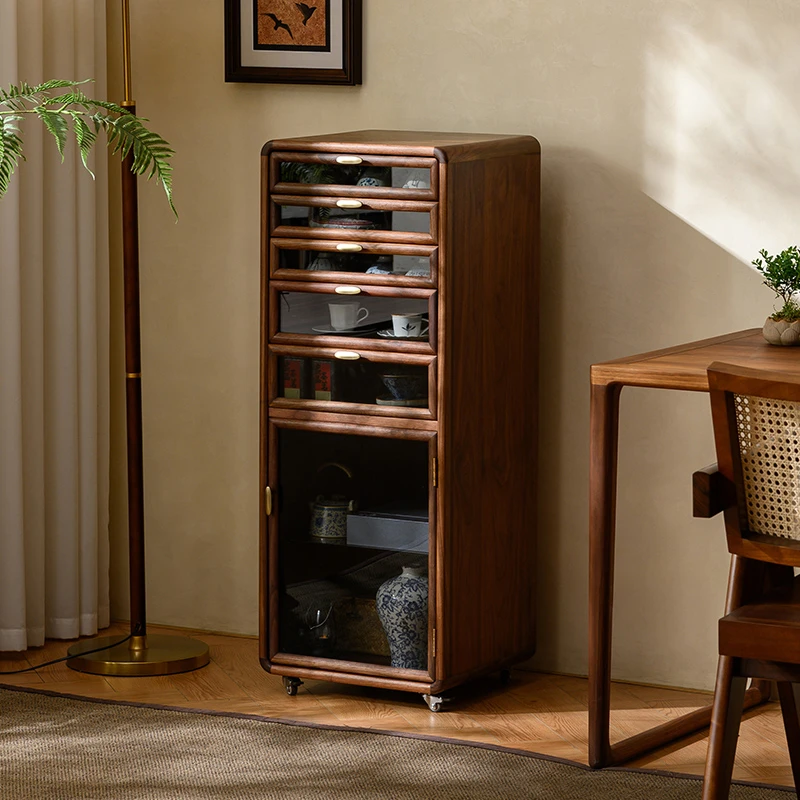 千木融北美黑胡桃木牙科柜茶具收纳柜加高斗柜多层抽屉柜中古文玩