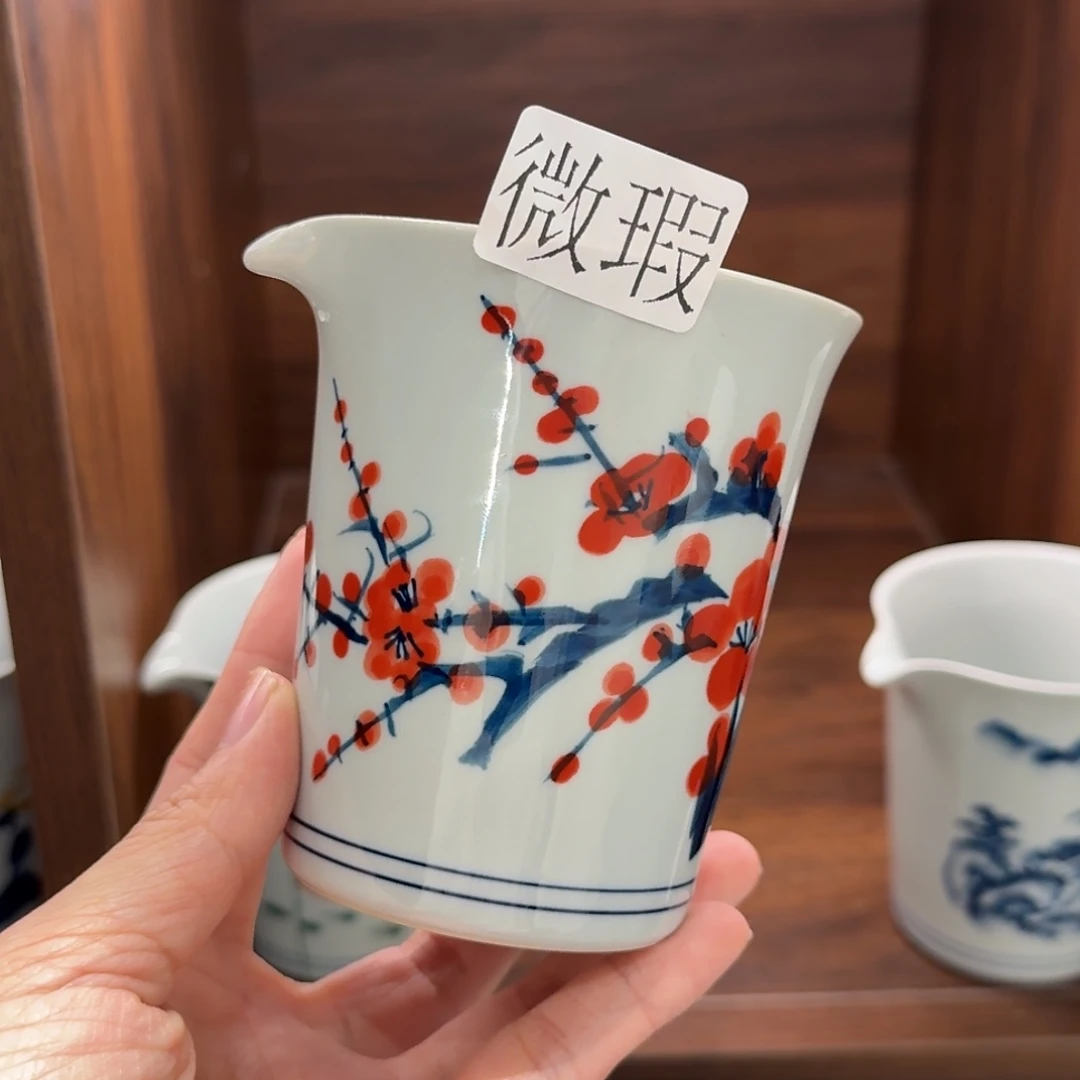 釉下手绘茶具微瑕