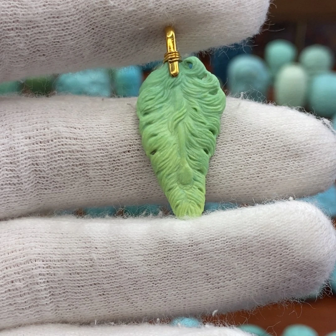 绿松石18K金镶嵌珠宝奇石