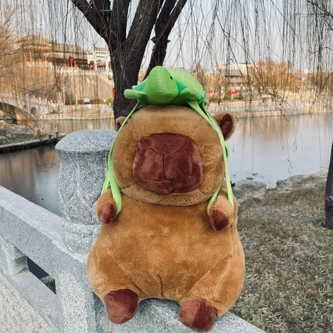 可爱卡通乌龟卡皮巴拉毛绒玩具抱枕一个40cm超软抱枕靠垫破损补发