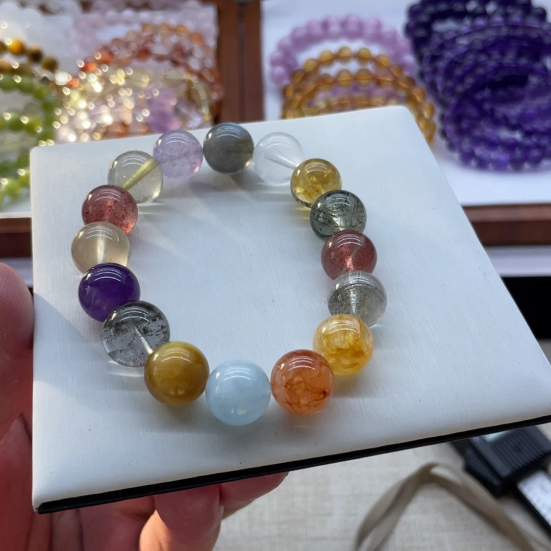 水晶手串未镶嵌12mm左右多宝手串