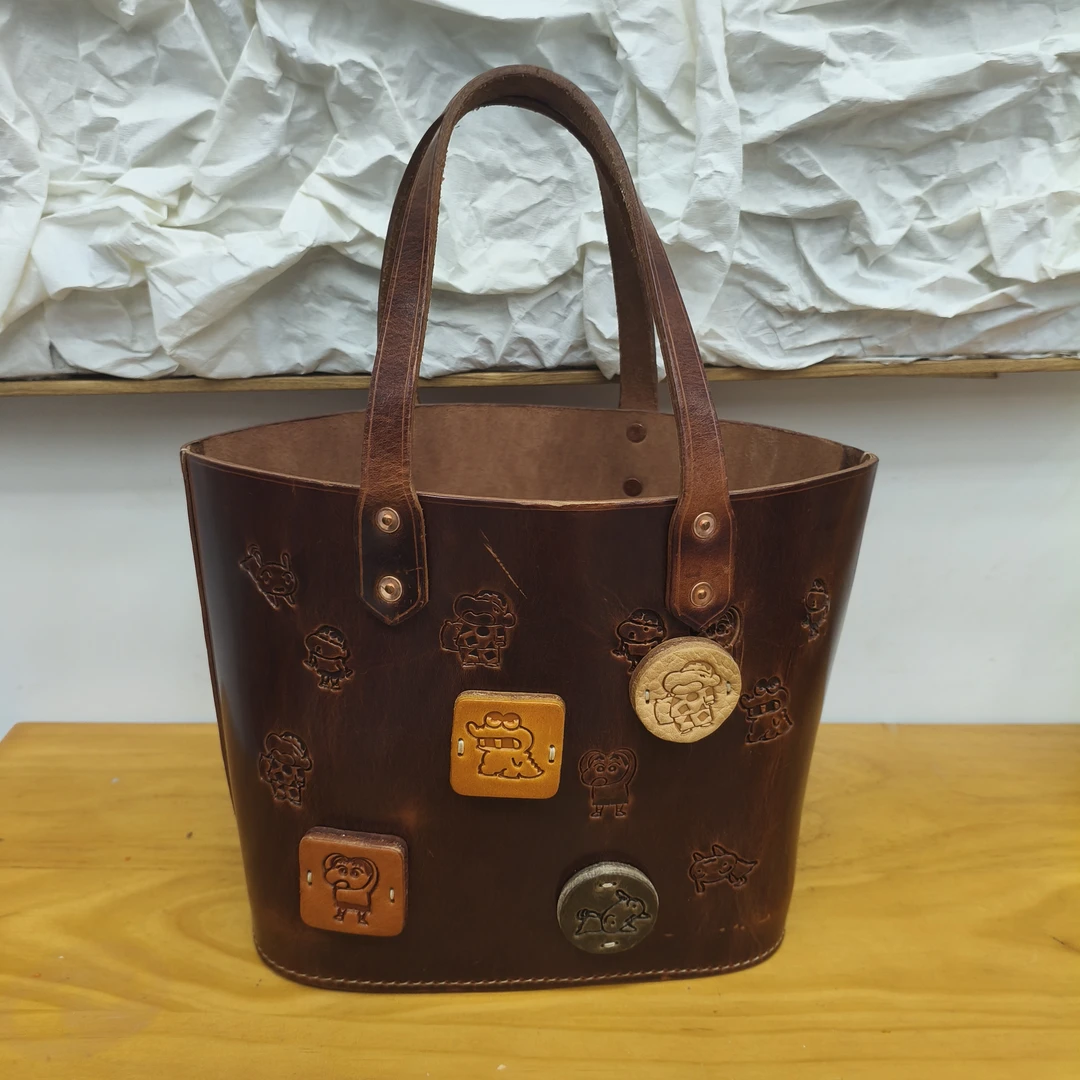 原生原物治愈系头层牛皮纯手工鸡蛋包