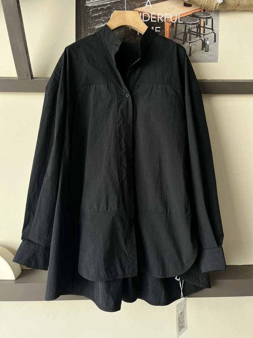 G26-112经典韩时尚休闲百搭款拼接阔版防晒衬衫