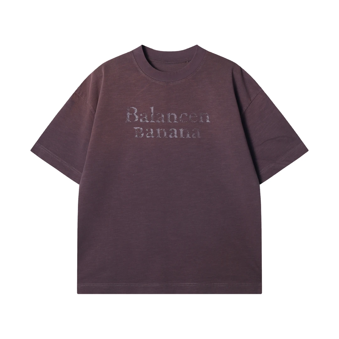 夏季高级感新款美式渐变印花字母圆领短袖T恤复古百搭简约上衣