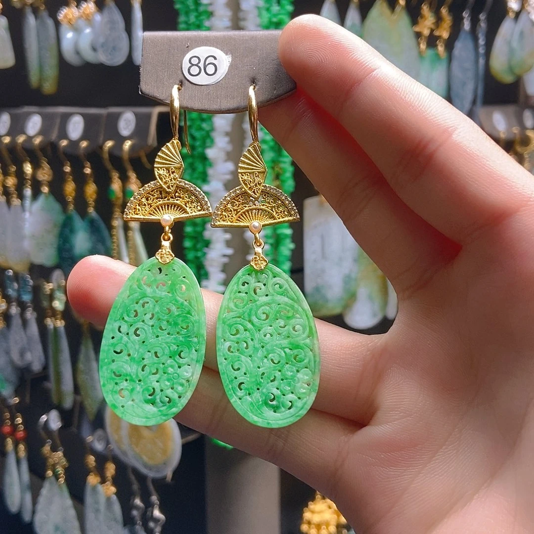 翡翠未镶嵌耳饰翡翠