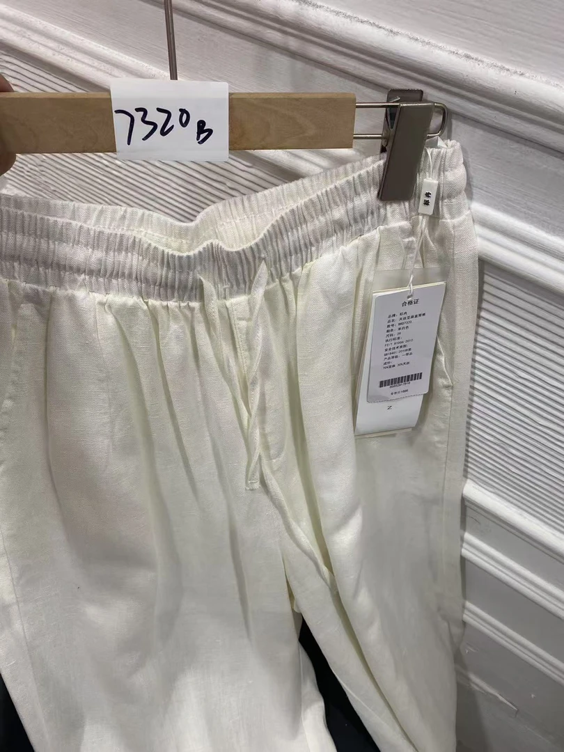 BIAORAN/标冉2025春季新款休闲百搭亚麻直筒裤7320