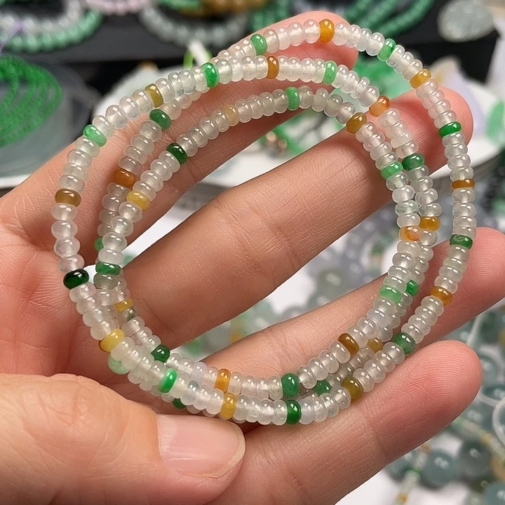 翡翠未镶嵌手链多宝珠链