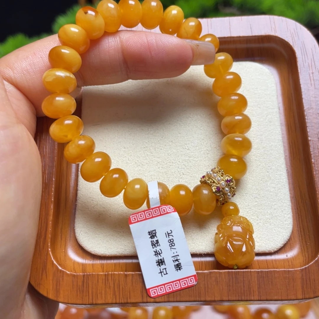 未镶嵌蜜蜡手链手串