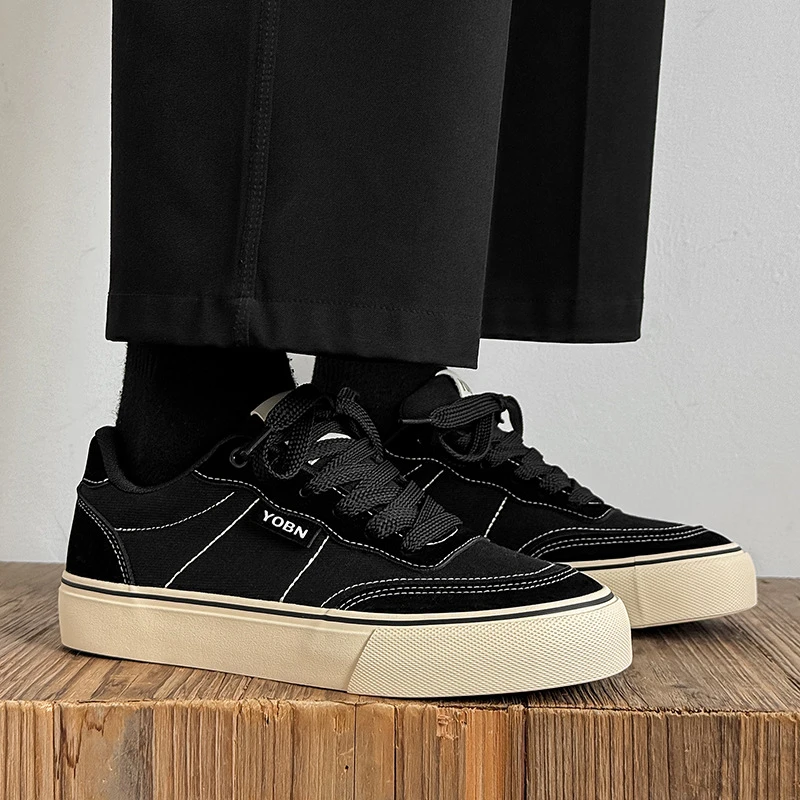 Foamsmile|  帆布鞋男2025秋季小众板鞋男低帮运动休闲潮鞋