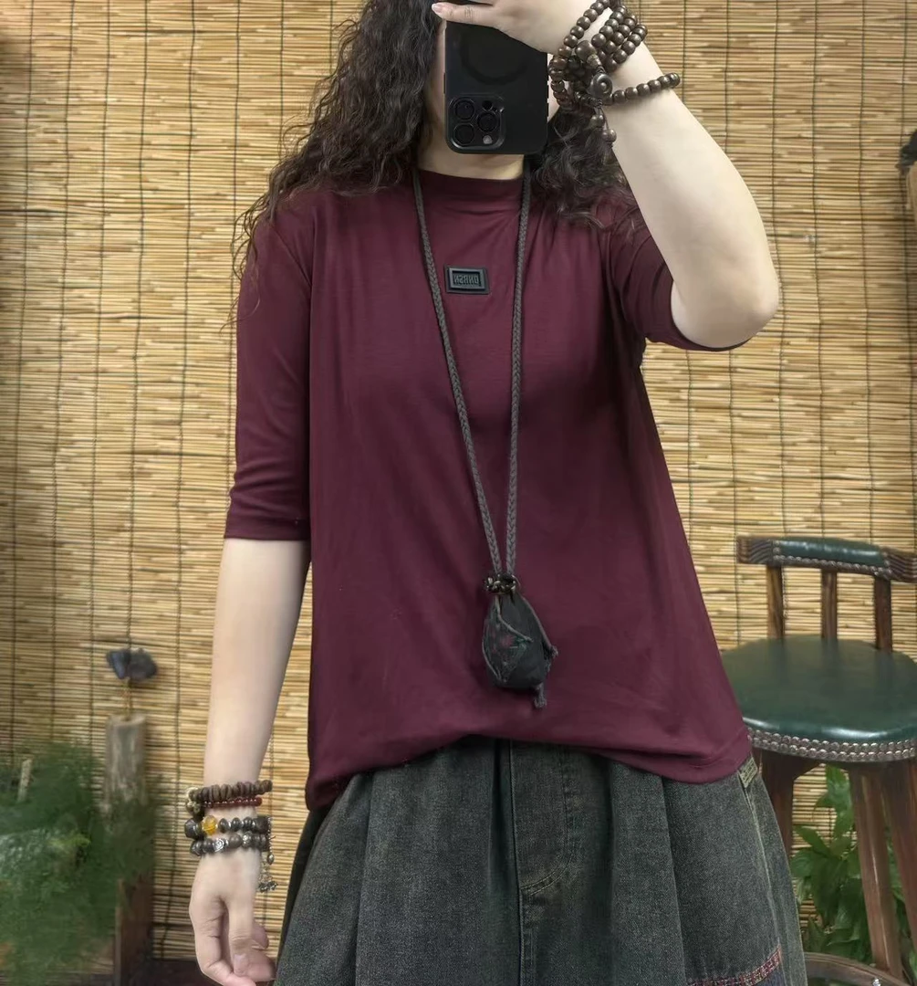 261胸前贴标中袖打底衫（长60左右，90-150斤）