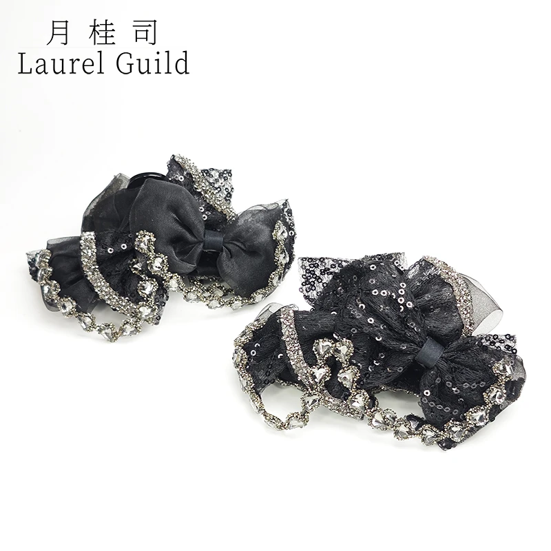 【巴黎王妃】月桂司 新款高级感11cmAB蝴蝶结发夹头饰简约发卡YN131