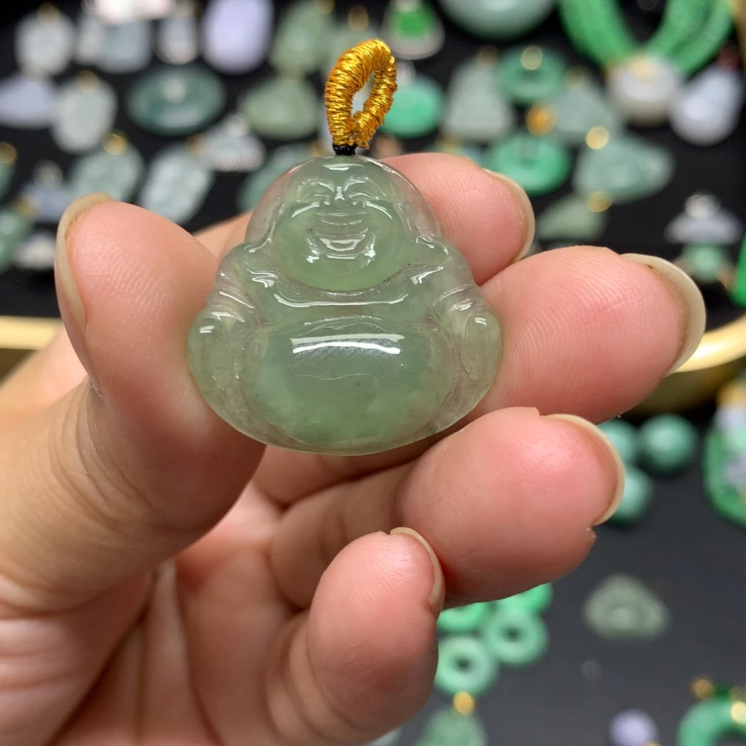 未镶嵌翡翠耳饰有纹裂