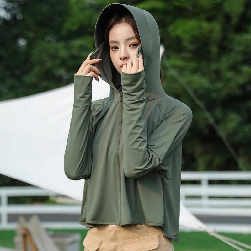 2025新款防晒衣女夏季防紫外线UPF50+轻薄黑胶凉感防晒服骑行外套