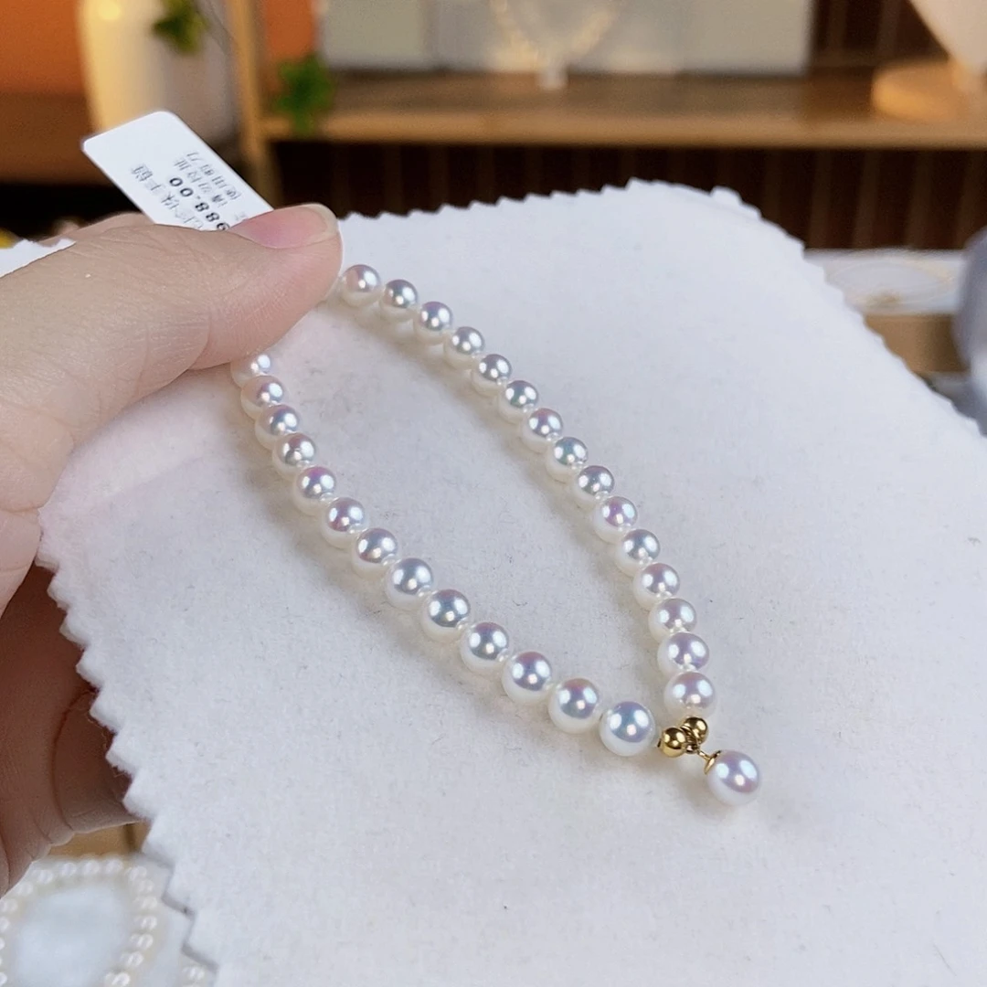 淡水珍珠手绳18K金镶嵌
