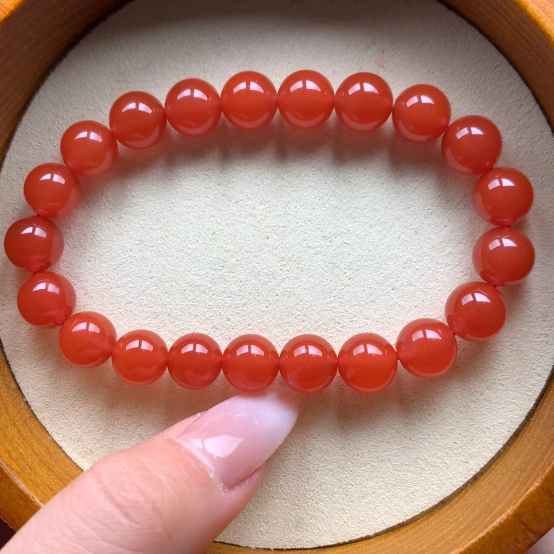南红玛瑙未镶嵌保山天然原矿南红9mm+手串