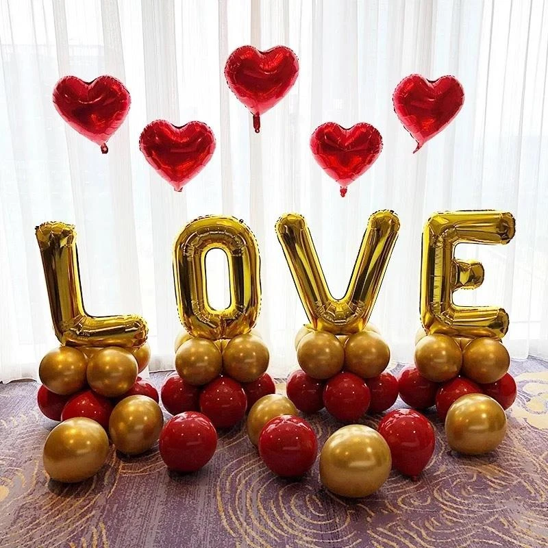 网红婚房布置套婚礼饰气球结婚布置婚庆场景布置背景墙高级感