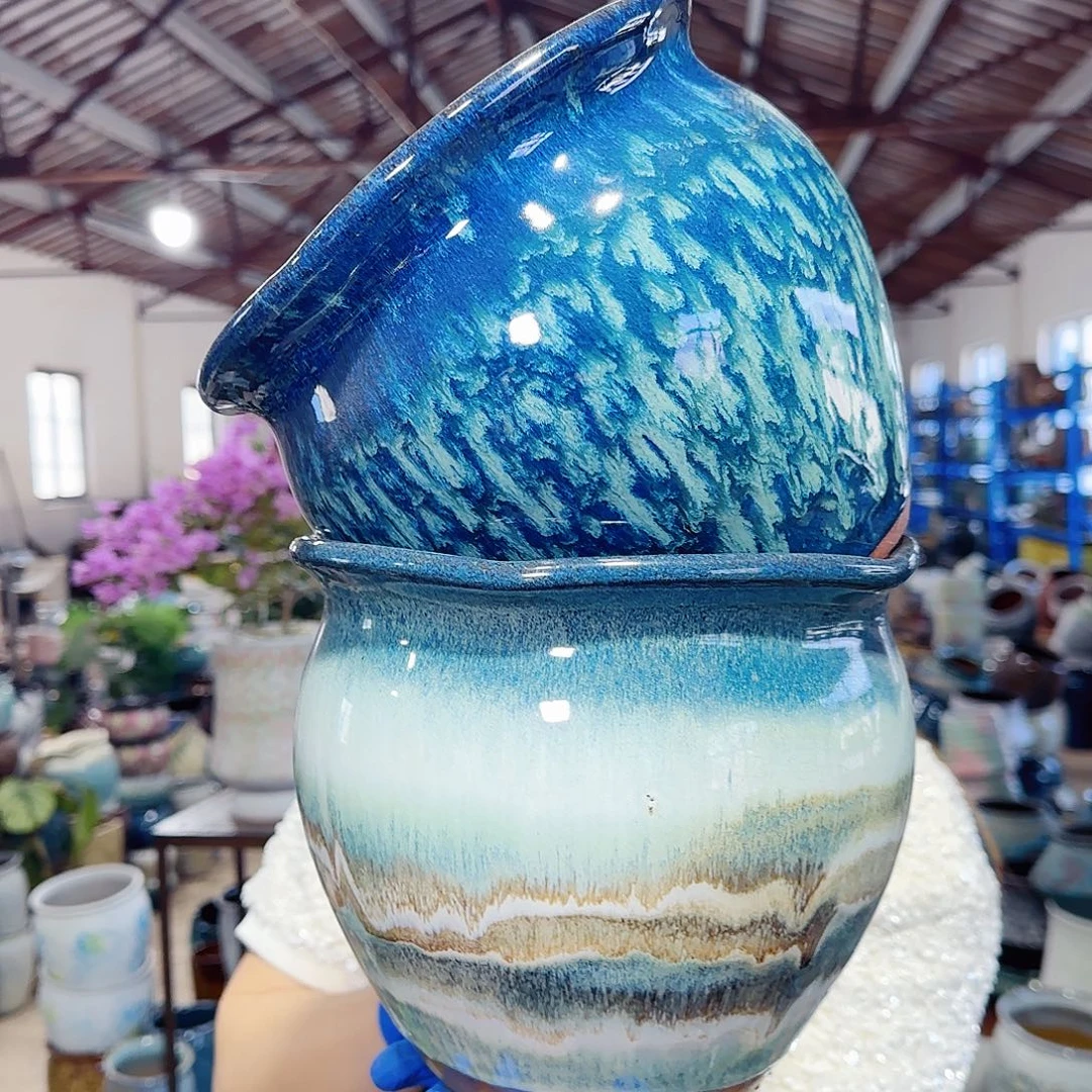 紫砂花盆高18口20