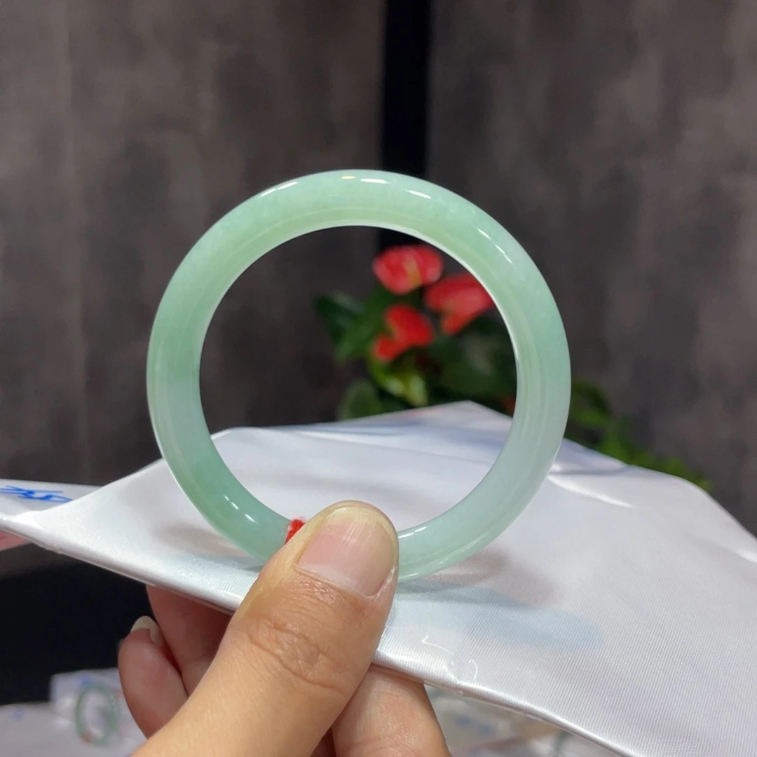 翡翠手镯未镶嵌纯天然缅甸a货翡翠手镯54-55