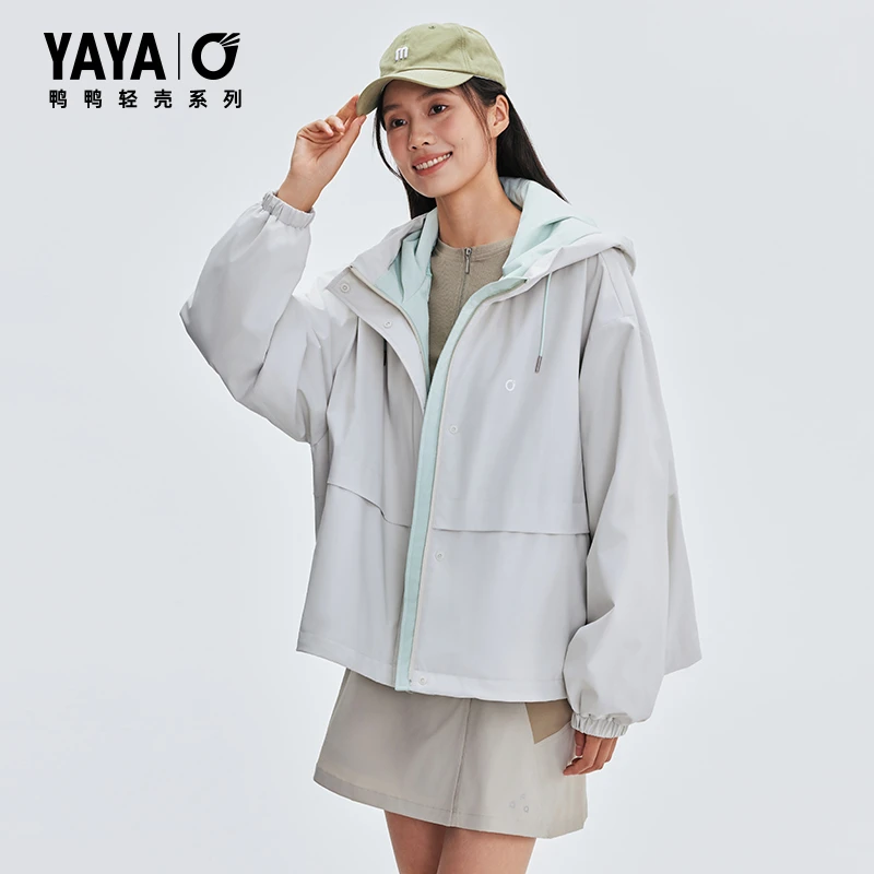 YAYA/鸭鸭【轻壳系列】2025羽绒服女冬短款时尚简约百搭保暖外套