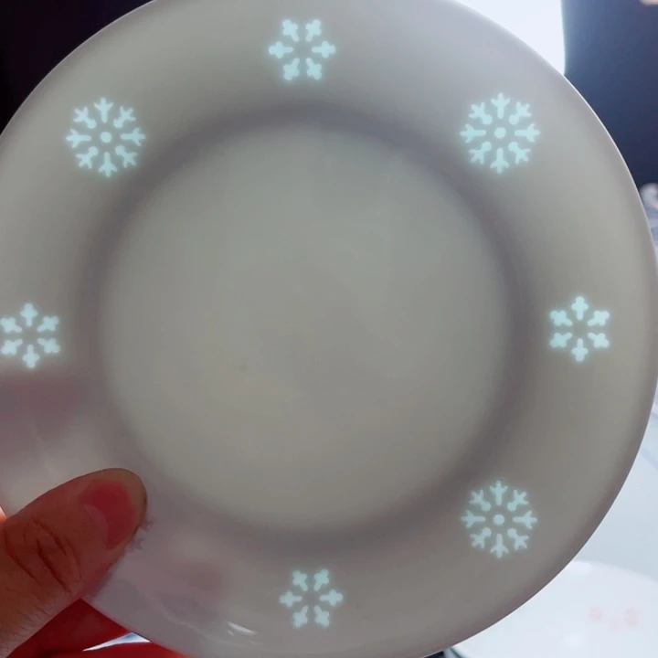 青花玲珑6层骨碟雪花雕刻