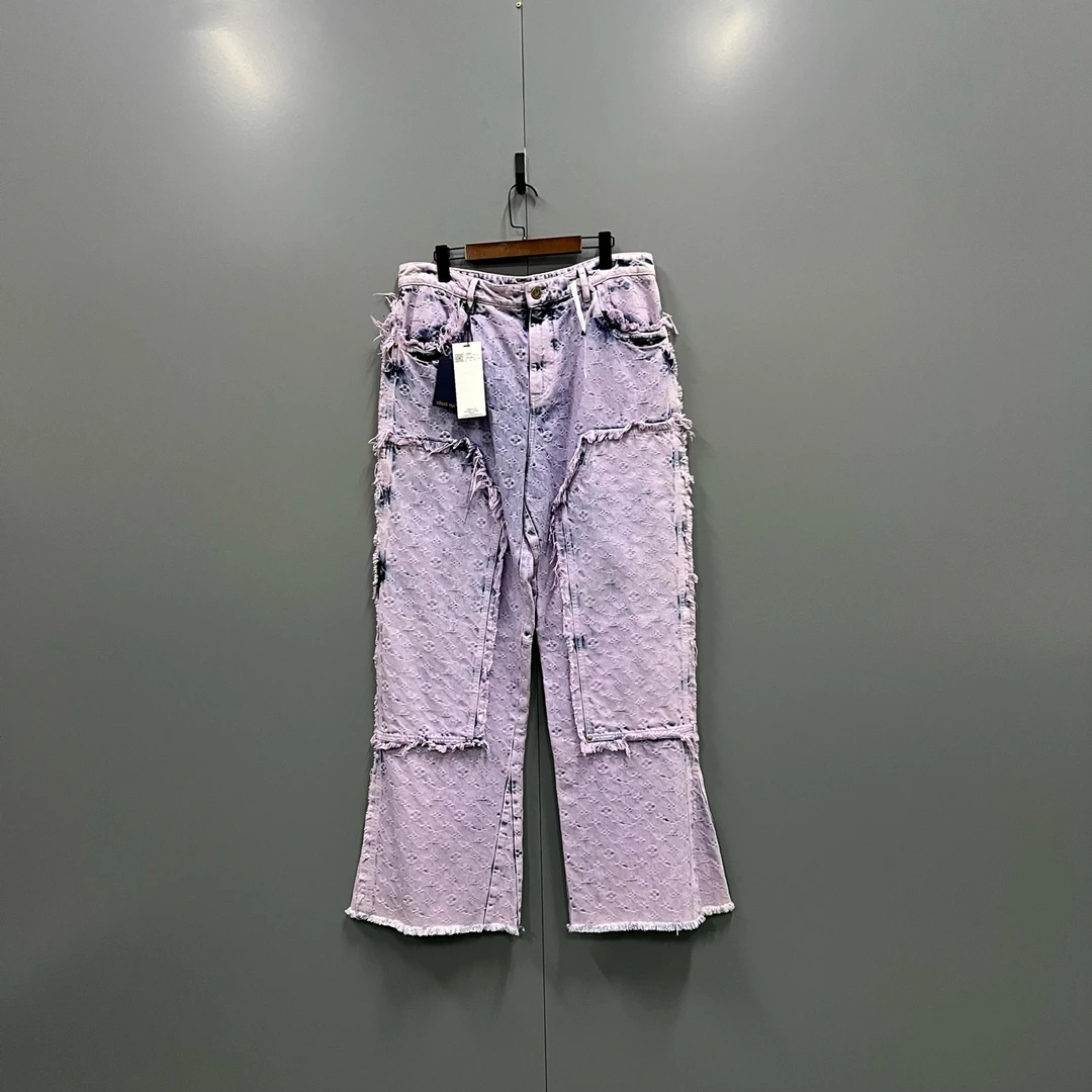 99新 LouisVuitton/路易威登 y5 粉色水洗伐木裤 34码/000991