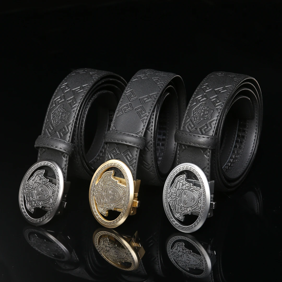 男士高档时尚休闲百搭黑色真皮牛仔皮带潮流经典商务带扣复古腰带