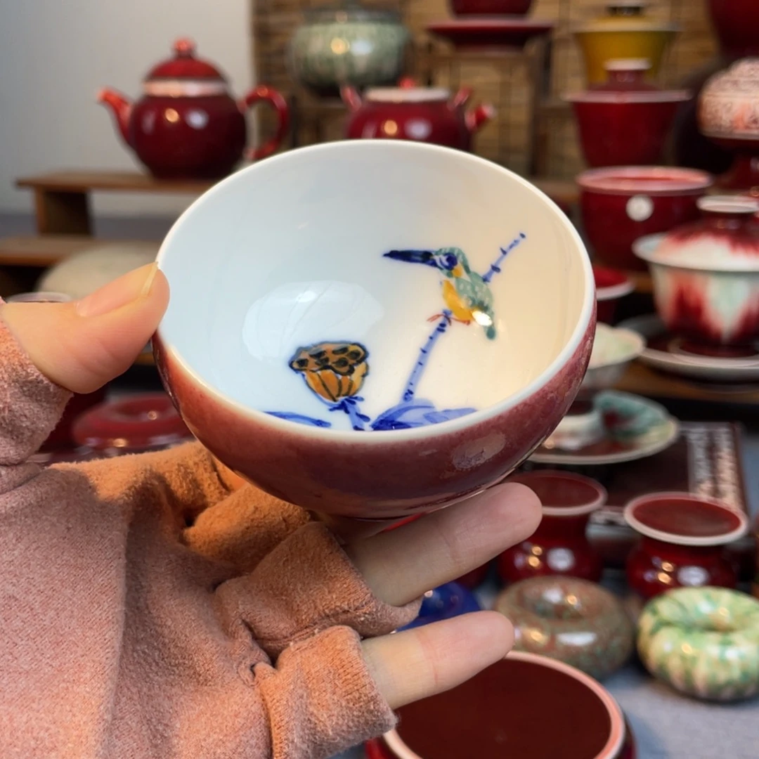 景德镇原矿陶瓷 豇豆红