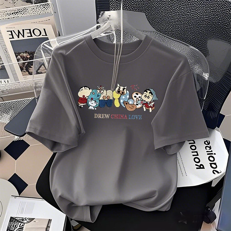 【6-1彩】2025纯棉男女同款纯棉T恤短袖t恤男女夏季ins潮牌潮