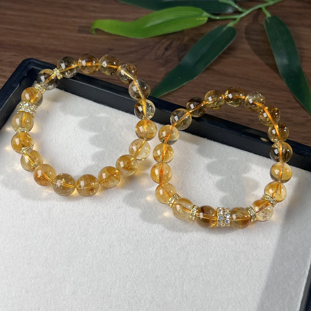 【睿泽鉴宝】黄水晶单圈圆珠手串 多样性发一 10mm SZB0996